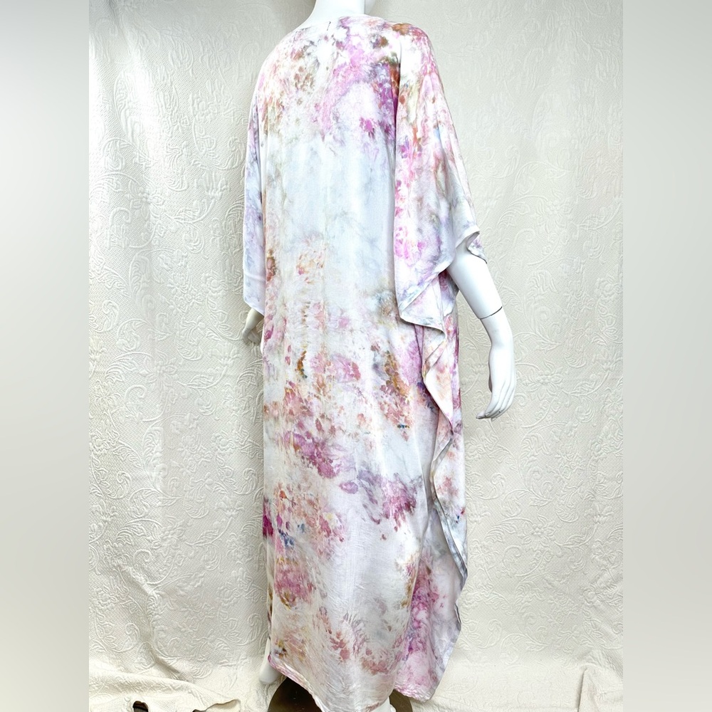 Lily Bloom Ice Dyed Caftan Pink Peach Blue Yellow View 3